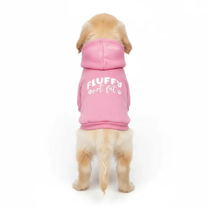 Fluffy not Fat Dog Hoodie Sweatshirt - Baby Pink - Poochie Fashion - 1