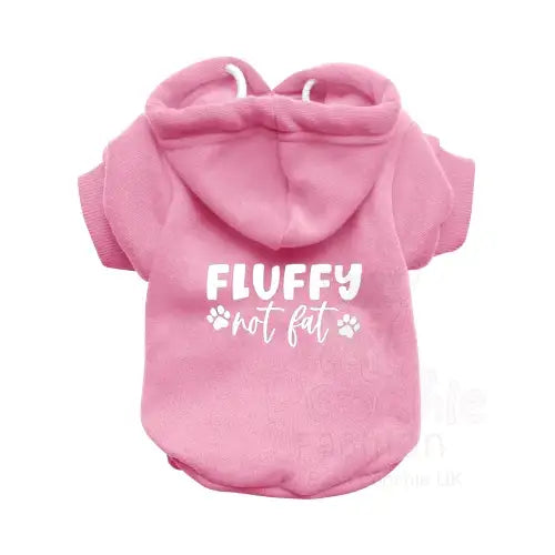Fluffy not Fat Dog Hoodie Sweatshirt - Baby Pink - Poochie Fashion - 2