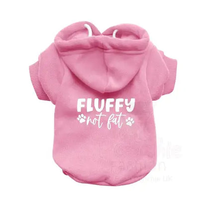 Fluffy not Fat Dog Hoodie Sweatshirt - Baby Pink - Poochie Fashion - 2