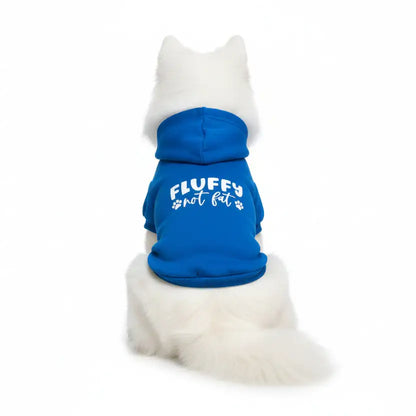 Fluffy not Fat Dog Hoodie Sweatshirt - Blue - Poochie Fashion - 1