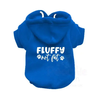 Fluffy not Fat Dog Hoodie Sweatshirt - Blue - Poochie Fashion - 2