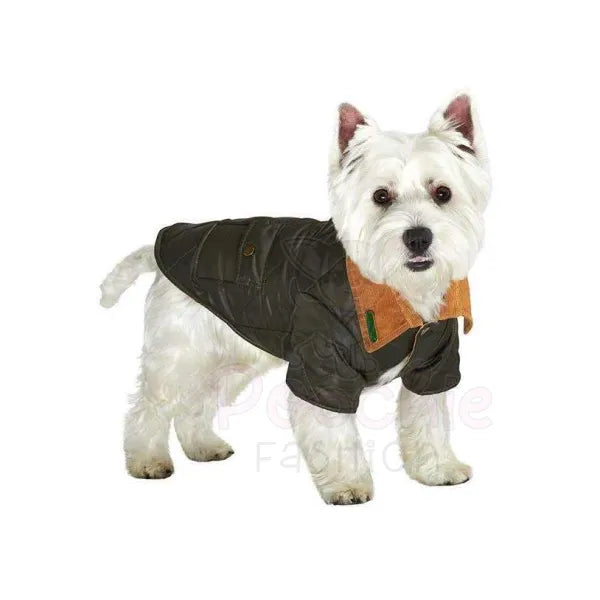 Forest Green Quilted Town and Country Dog Coat - Urban Pup - 2