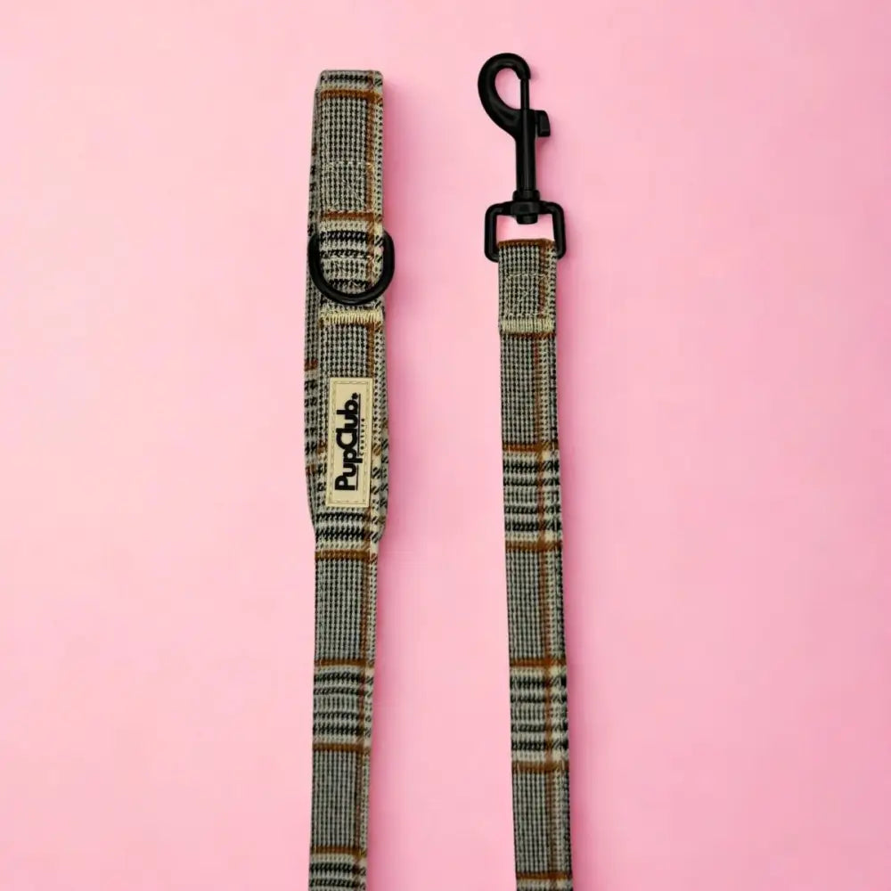 Foxbury Plaid Padded Handle Dog Lead - Pupclub Couture - 1