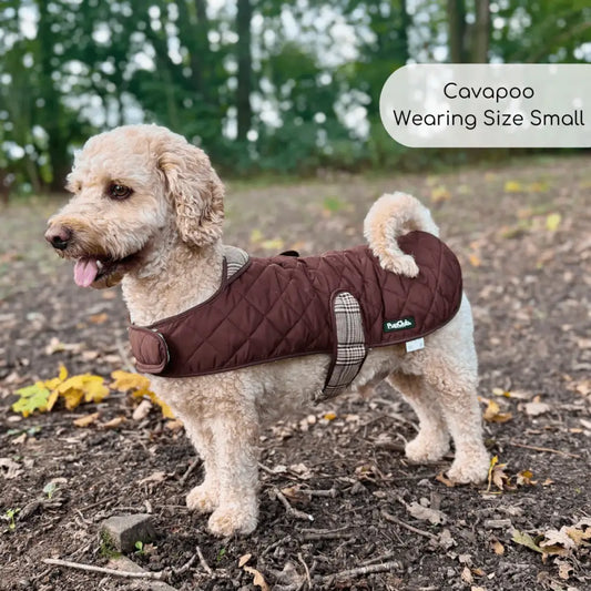 Foxbury Plaid Quilted Dog Coat – Water-resistant Tweed & Fleece Jacket - Pupclub Couture - 2