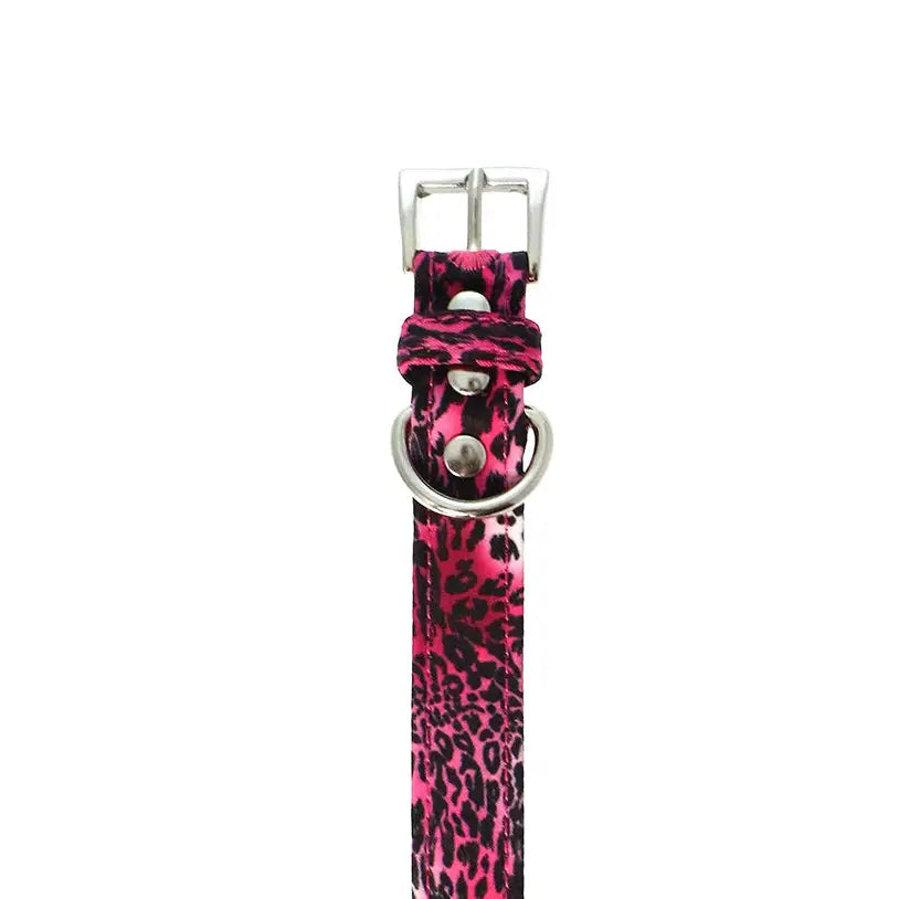 Funky Pink Leopard Dog Collar Large - Sale - 3