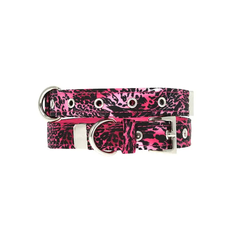 Funky Pink Leopard Dog Collar Large - Sale - 4
