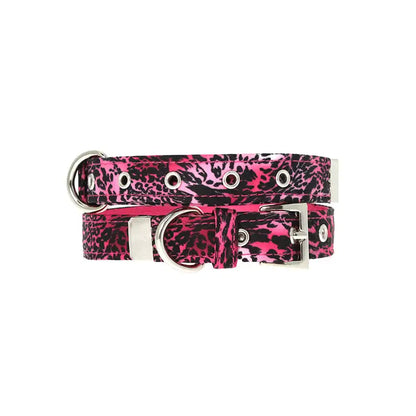 Funky Pink Leopard Dog Collar Large - Sale - 4