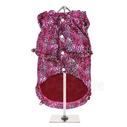 Funky Pink Leopard Fleece Lined Rainstorm Dog Raincoat - Urban - 3