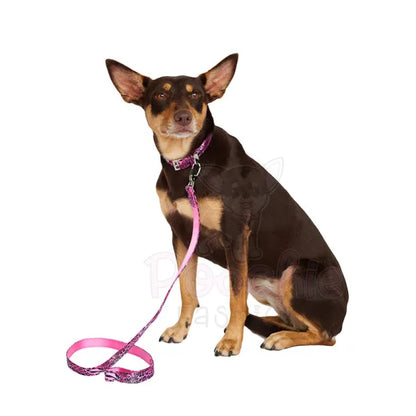 Funky Pink Leopard Print Fabric Dog Lead - Urban - 2