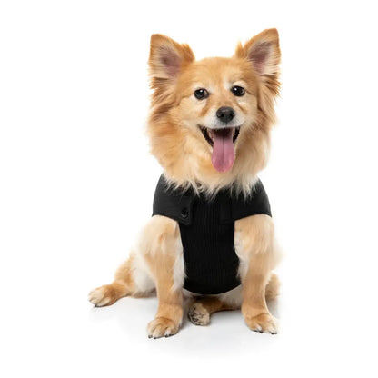 Fuzzyard Black Bomber Jacket – Flexible Fit Dog Coat with Harness Hole - Fuzzyard - 3