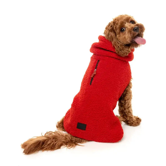 Fuzzyard Cosy Snood Fleece Dog Coat - Red - Fuzzyard - 1