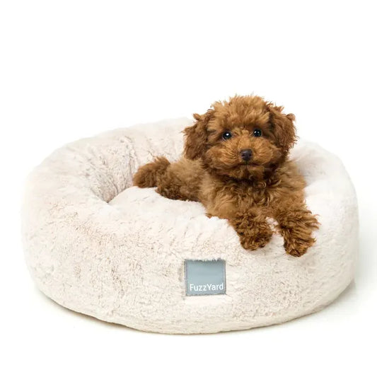 Fuzzyard Dreameazzzy Cuddler Dog Bed in Winter Cream Fuzzyard 1