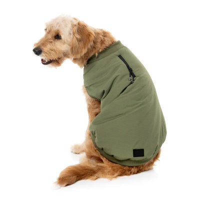 Fuzzyard Khaki Bomber Jacket – Flexible Fit Dog Coat with Harness Hole - Fuzzyard - 9