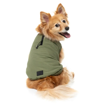 Fuzzyard Khaki Bomber Jacket – Flexible Fit Dog Coat with Harness Hole - Fuzzyard - 1