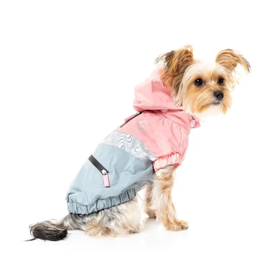 Fuzzyard Seattle Dog Raincoat - Pink and Grey - Fuzzyard - 1