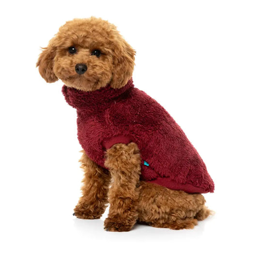 Fuzzyard Turtle Teddy Dog Fleece Jumper - Maroon - Fuzzyard - 2