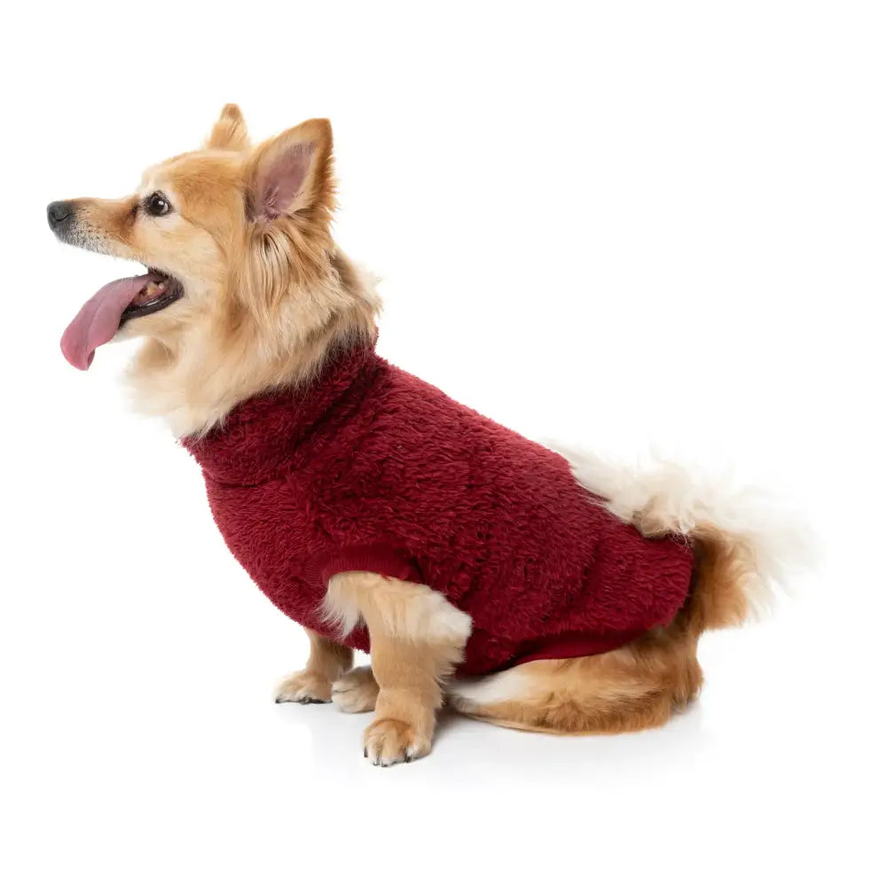 Fuzzyard Turtle Teddy Dog Fleece Jumper - Maroon - Fuzzyard - 10