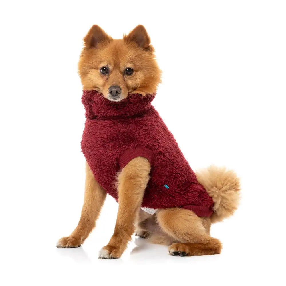 Fuzzyard Turtle Teddy Dog Fleece Jumper - Maroon - Fuzzyard - 7