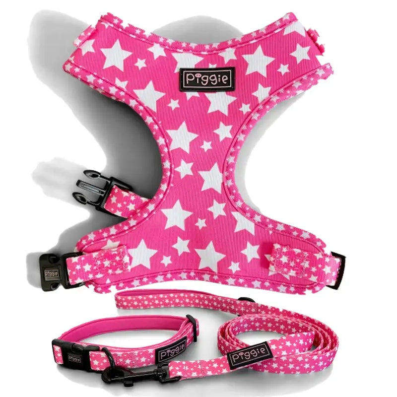 Galaxy Adjustable Dog Harness Hot Pink - Piggie - 3