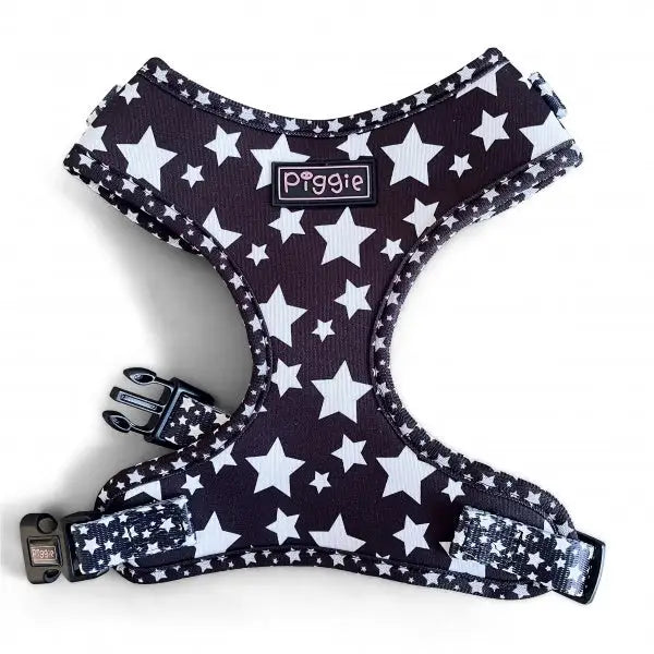 Galaxy Adjustable Neck Dog Harness Black - Piggie - 1