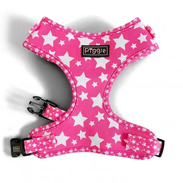 Galaxy Adjustable Neck Dog Harness Hot Pink - Piggie - 1