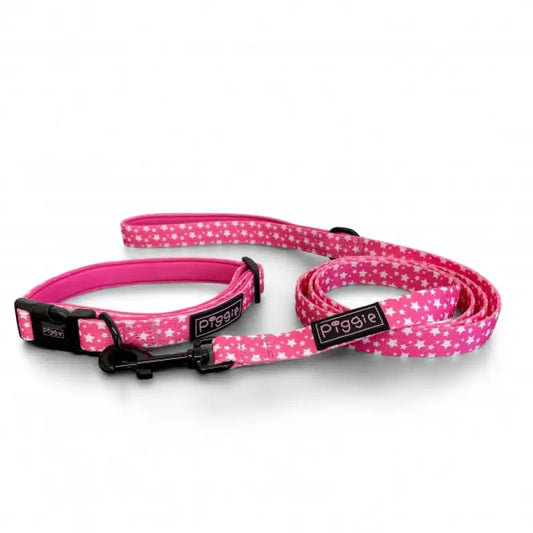 Galaxy Dog Collar and Lead Hot Pink - Piggie - 1