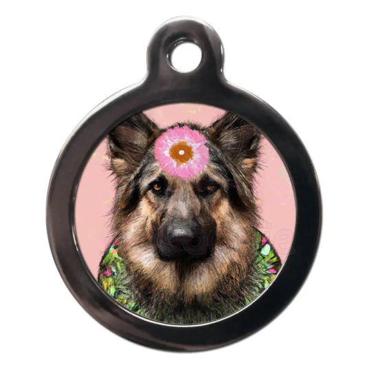 German Shepherd Hippy Dog Id Tag - Ps Pet Tags - 1