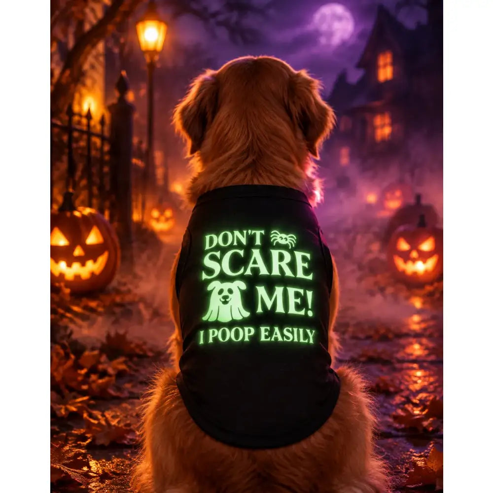 Glow-in-the-dark Don’t Scare me Dog Vest T-shirt - Poochie Fashion - 2