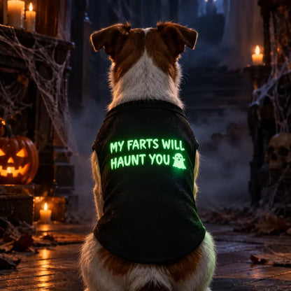 Glow-in-the-dark my Farts will Haunt you Dog Vest T-shirt - Poochie Fashion - 2