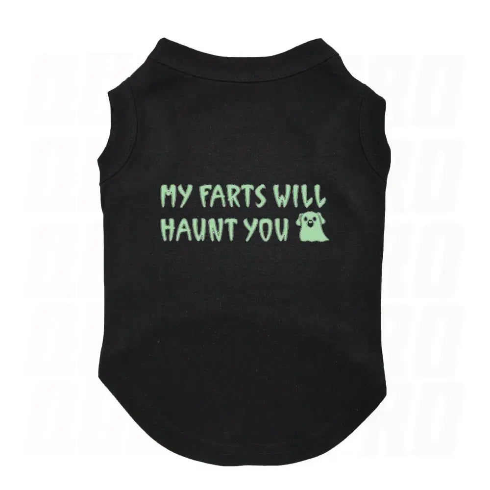 Glow-in-the-dark my Farts will Haunt you Dog Vest T-shirt - Poochie Fashion - 1
