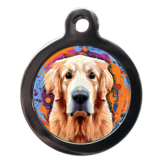 Golden Retriever Graffiti Dog Id Tag - Ps Pet Tags - 1