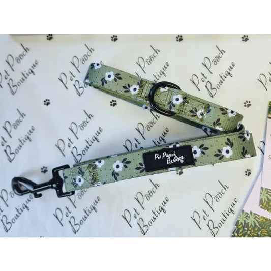 Green Meadow Floral Dog Lead - Pet Pooch - 1