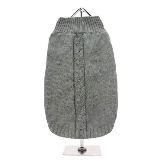 Grey Cable Knit Dog Jumper - Urban Pup - 1