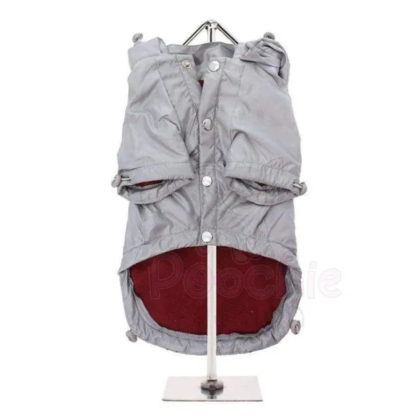 Grey Fleece Lined Rainstorm Dog Rain Coat - Urban Pup - 4