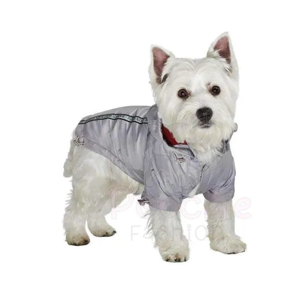 Grey Fleece Lined Rainstorm Dog Rain Coat - Urban Pup - 3