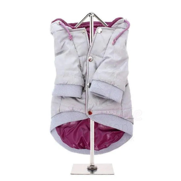 Grey Puffa Insulated Designer Dog Coat - Urban - 3
