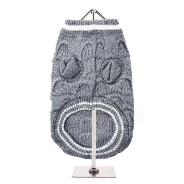 Grey Ruffle Knit Dog Jumper - Urban - 3