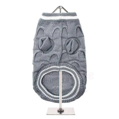 Grey Ruffle Knit Dog Jumper - Urban - 3