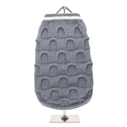 Grey Ruffle Knit Dog Jumper - Urban Pup - 1