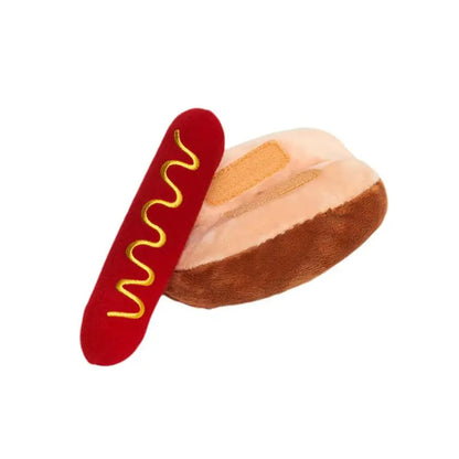 Hot Dog Plush and Squeaky Dog Toy - Posh Pawz - 2