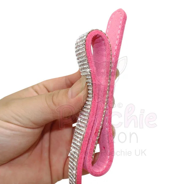 Hot Pink Crystal Eco-suede Dog Collar - Posh Pawz - 5