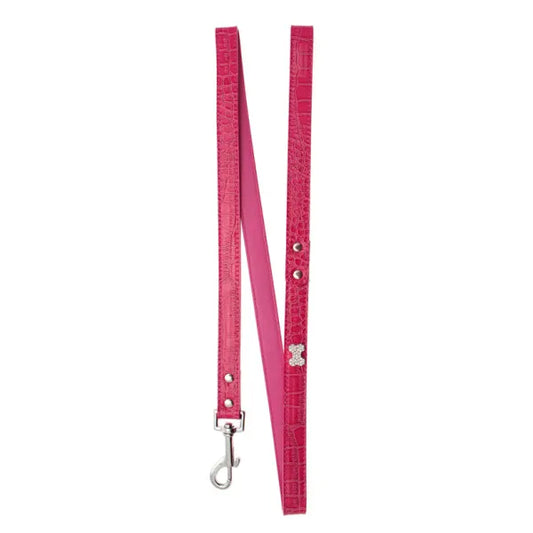 Hot Pink Diamante Bone Dog Lead - Urban Pup 1