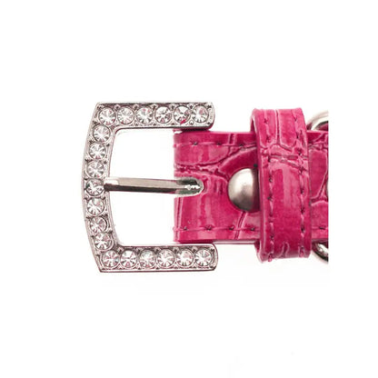 Hot Pink Leather Diamante Bones Dog Collar And Charm - Urban Pup 4