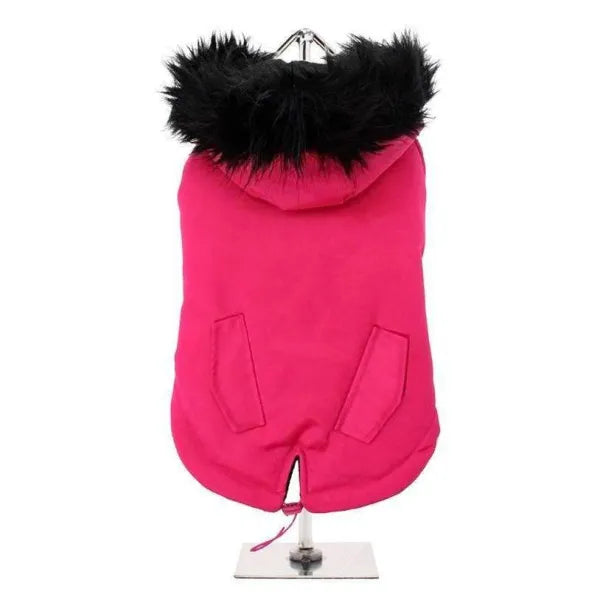 Hot Pink Mod Fish Tail Parka Dog Coat - Urban Pup - 1