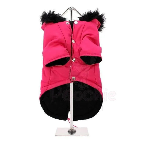 Hot Pink Mod Fish Tail Parka Dog Coat - Urban Pup - 3