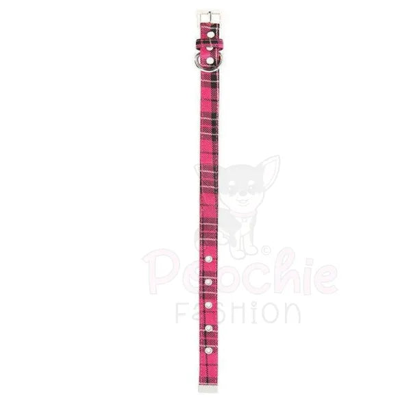 Pink tartan collar top