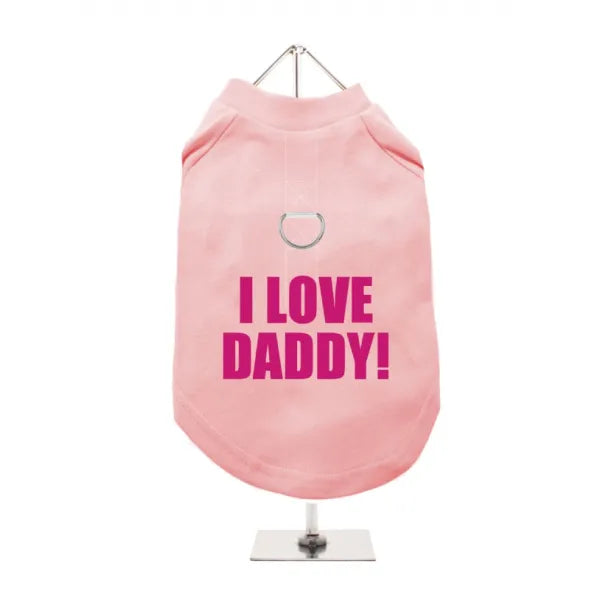I Love Daddy Harness Lined Dog T-shirt - Urban - 1