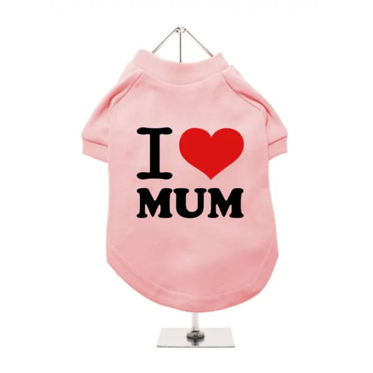 I Love Mum Dog T-shirt Baby Pink - Mum - 1