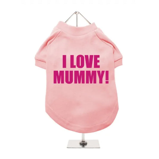 I Love Mummy Dog T-shirt Baby Pink - Mum - 1