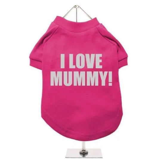 I Love Mummy Glitter Dog T-shirt - Mum - 1